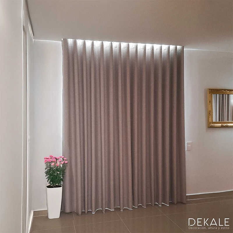 instalacion cortina onda perfecta gris en casa en bucaramanga
