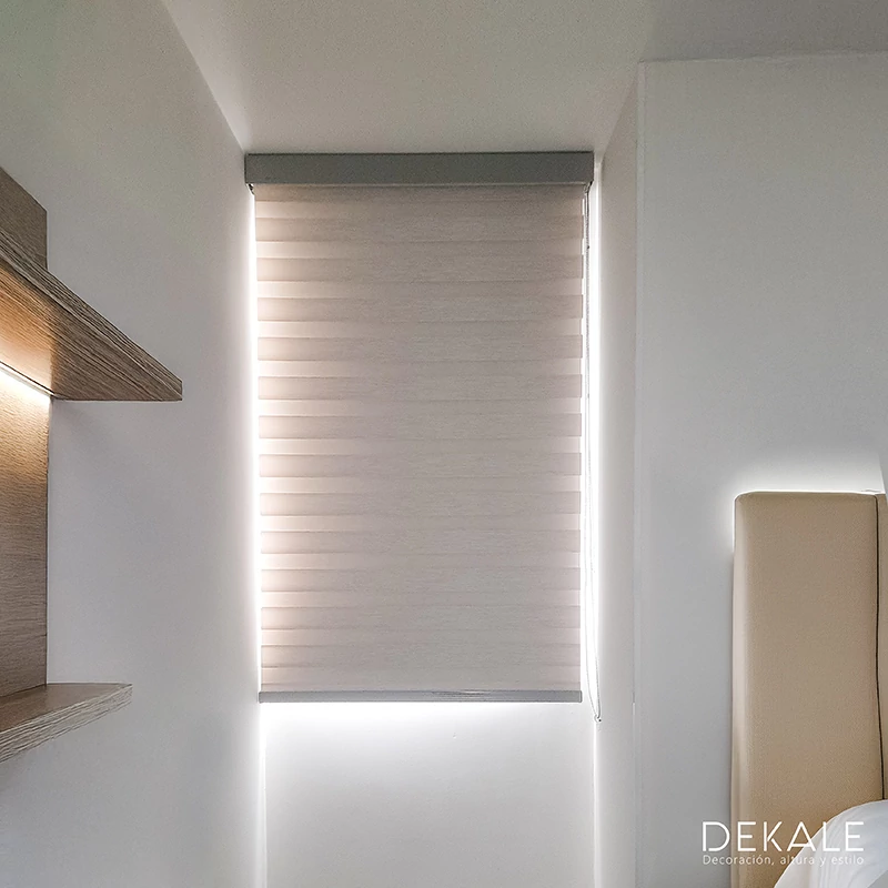 instalacion y ajuste de persiana sheer elegance en hotel